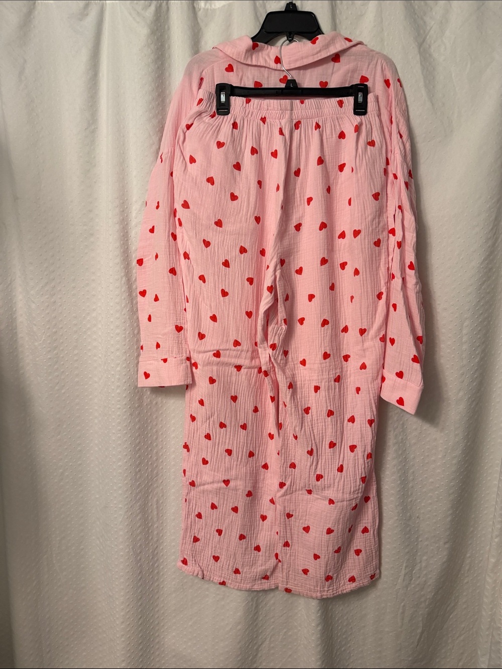 Women’s Pink Heart-Print Pajama Set - Picture 8 of 8